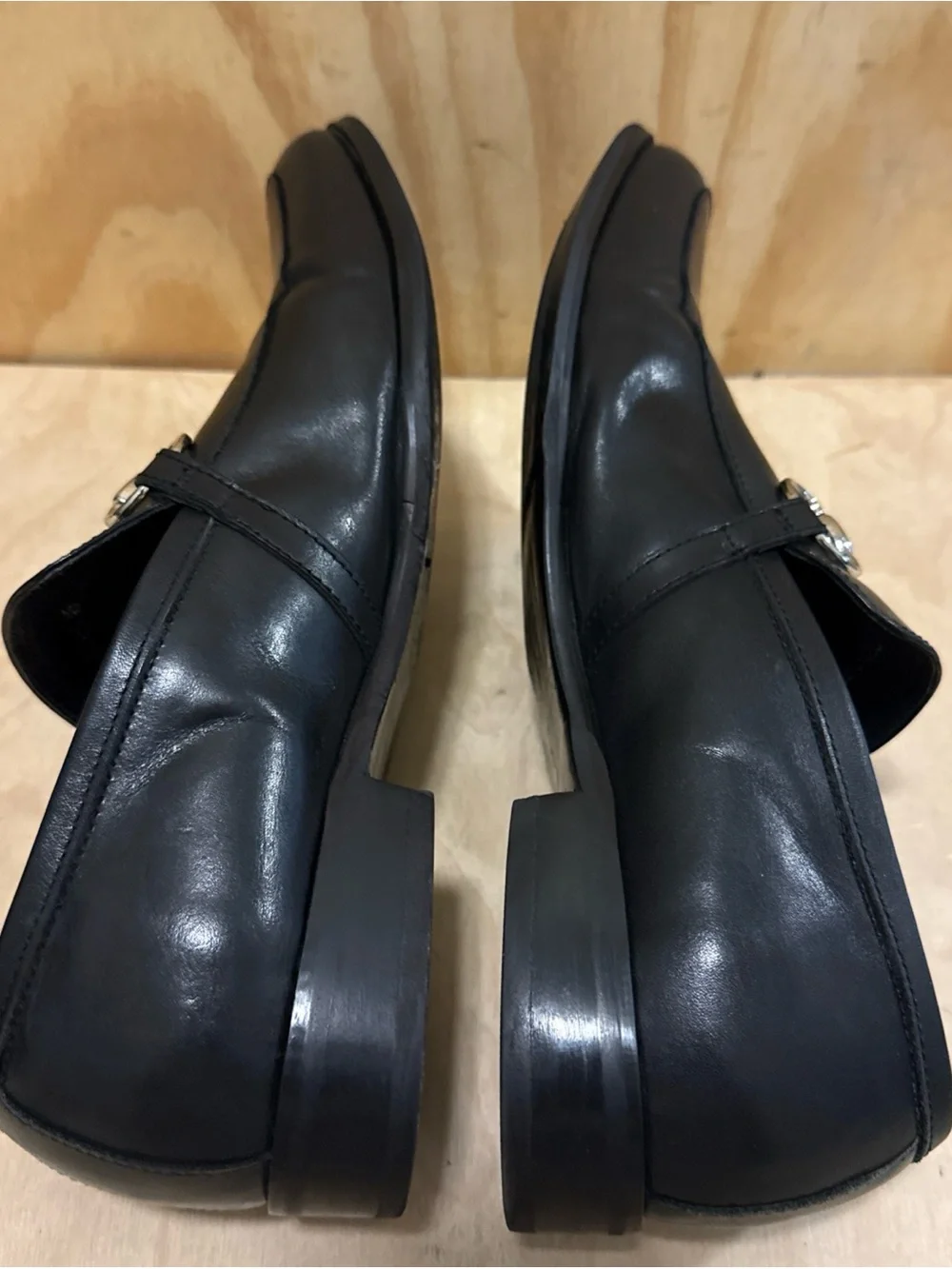 Gucci Horsebit Accent Black Leather Dress Loafers Men's Size 11 1/2